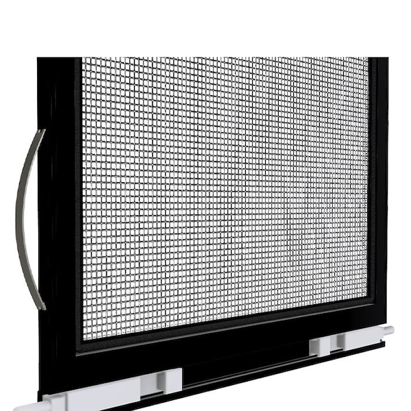 19 In W X 73 In H Double-Hung Window Screen, DH3, Aluminum Mesh, Black